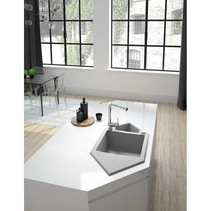 Deante Змішувач для кухні Aster, довж.виливу - 209мм, витяжний, 1важіль, хром (BCA_073M)