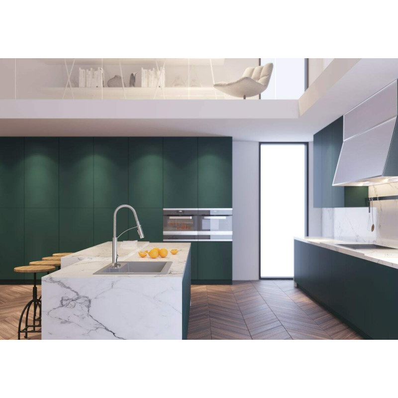 Deante Змішувач для кухні Gerbera, довж.виливу - 212мм, витяжний, 1важіль, хром (BGB_072M)