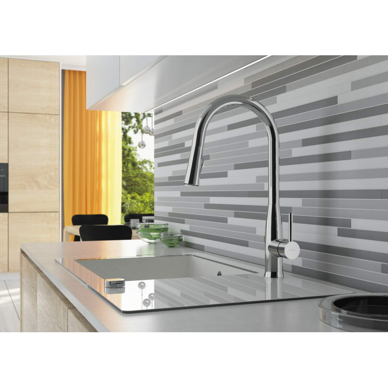 Deante Змішувач для кухні Lukrecja, довж.виливу - 229мм, витяжний, 1 важіль, хром (BDH_072M)