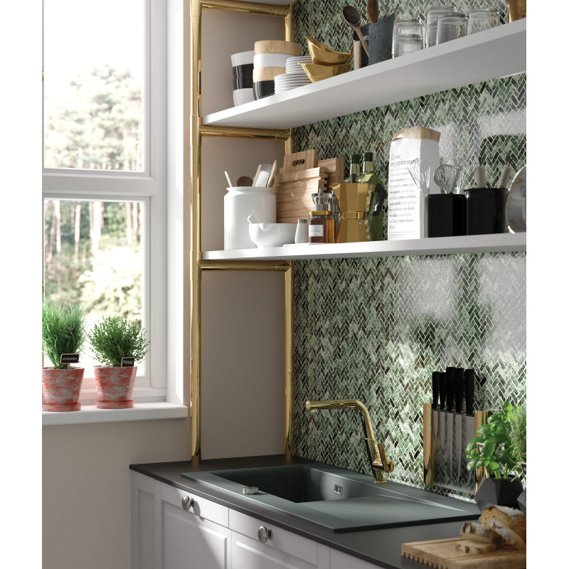 Deante Змішувач для кухні Silia, довж.виливу - 233мм, витяжний, 1 важіль, золотий (BQS_Z73M)