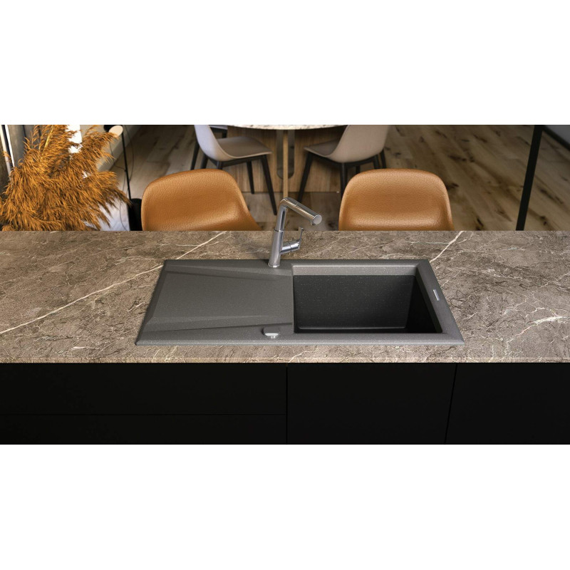 Deante Змішувач для кухні Silia, довж.виливу - 233мм, витяжний, 1 важіль, хром (BQS_073M)