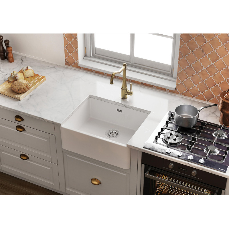 Deante Змішувач для кухні Tamizo, довж.виливу - 225мм, поворотний, 1важіль, латунь (BQT_M63M)