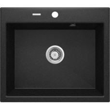 Deante Мийка кухонна Andante, граніт, прямокутник, без крила, 600х520х210мм, чаша - 1, накладна, графіт (ZQN_2103)