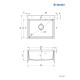 Deante Мийка кухонна Andante, граніт, прямокутник, без крила, 600х520х210мм, чаша - 1, накладна, графіт (ZQN_2103)