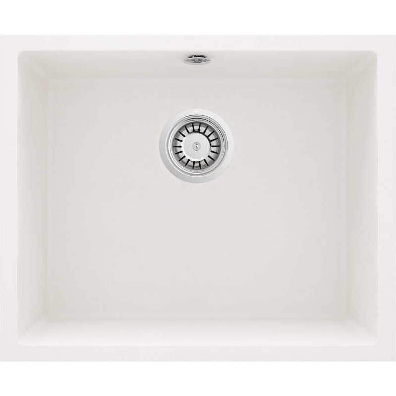Deante Мийка кухонна Corda, граніт, квадрат, без крила, 550х460х204мм, чаша - 1, врізна, алебастр (ZQA_A10C)