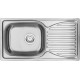 Deante Мийка кухонна Doppio, нерж.сталь, прямокут., з крилом, 780х430х160мм, чаша - 1, накладна, нерж (ZEN_0113)