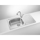Deante Мийка кухонна Doppio, нерж.сталь, прямокут., з крилом, 780х430х160мм, чаша - 1, накладна, нерж (ZEN_0113)