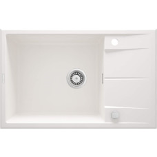 Deante Мийка кухонна Eridan, граніт, прямокут., з крилом, 780х500х210мм, чаша - 1, накладна, алебастр (ZQE_A11B)