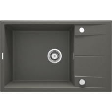 Deante Мийка кухонна Eridan, граніт, прямокут., з крилом, 780х500х210мм, чаша - 1, накладна, антрацит (ZQE_T11B)