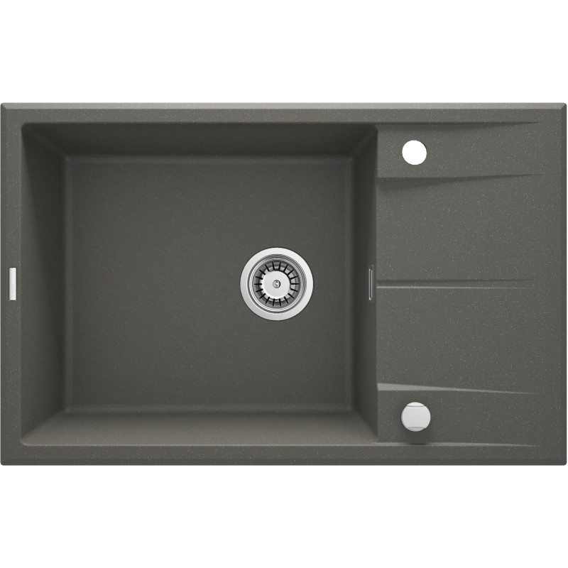Deante Мийка кухонна Eridan, граніт, прямокут., з крилом, 780х500х210мм, чаша - 1, накладна, антрацит (ZQE_T11B)