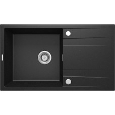 Deante Мийка кухонна Eridan, граніт, прямокутник, з крилом, 860х500х209мм, чаша - 1, накладна, металічний графіт (ZQE_G113)