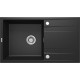 Deante Мийка кухонна Eridan, граніт, прямокутник, з крилом, 860х500х209мм, чаша - 1, накладна, металічний графіт (ZQE_G113)