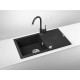 Deante Мийка кухонна Evora, граніт, прямокутник, з крилом, 780х440х193мм, чаша - 1, накладна, графіт (ZQJ_2113)