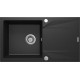 Deante Мийка кухонна Evora, граніт, прямокутник, з крилом, 780х440х193мм, чаша - 1, накладна, металічний графіт (ZQJ_G113)