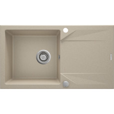 Deante Мийка кухонна Evora, граніт, прямокутник, з крилом, 780х440х193мм, чаша - 1, накладна, пісок (ZQJ_7113)