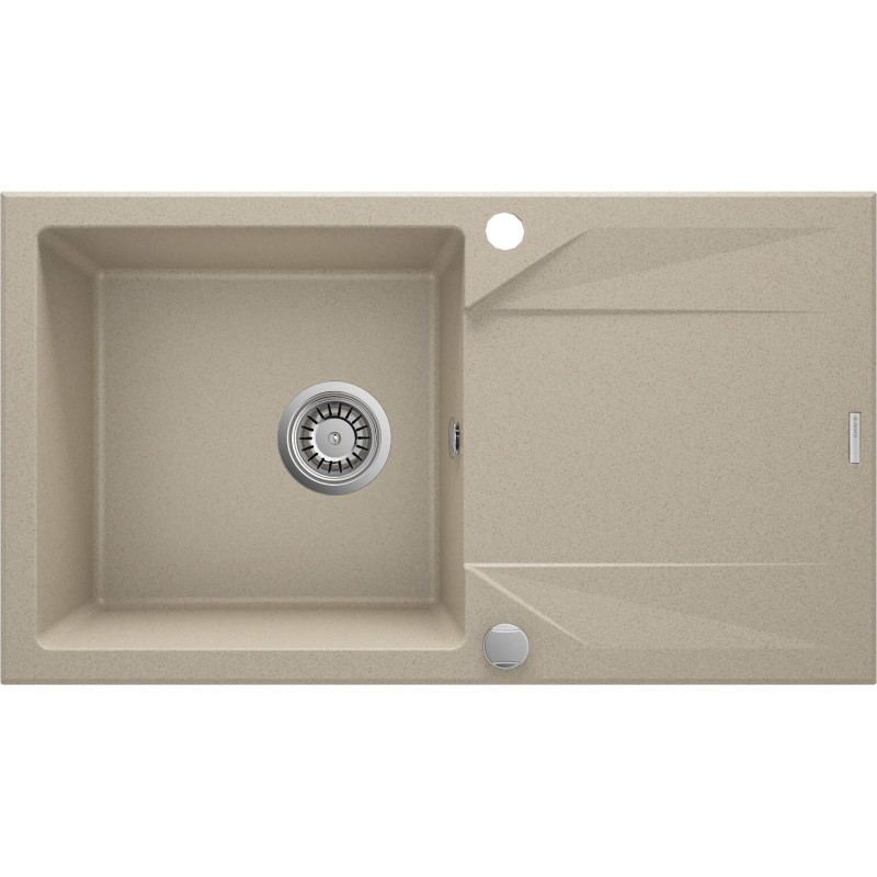 Deante Мийка кухонна Evora, граніт, прямокутник, з крилом, 780х440х193мм, чаша - 1, накладна, пісок (ZQJ_7113)