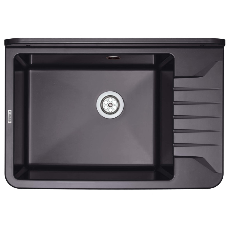 Deante Мийка кухонна Garden, полістирол, прямокут., без крила, 505х350х252мм, чаша - 1, до стіни, графіт (ZYT_211A)