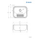 Deante Мийка кухонна Household, нерж.сталь, прямокутник, без крила, 533х433х220мм, чаша - 1, підвісна, нерж (ZYK_0100)