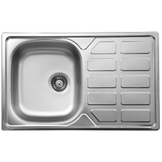 Deante Мийка кухонна Soul, нерж.сталь, прямокут., з крилом, 780х490х160мм, чаша - 1, накладна, нерж (ZEO_0113)