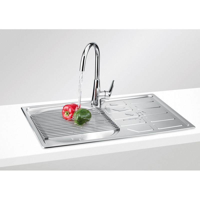 Deante Мийка кухонна Soul, нерж.сталь, прямокут., з крилом, 780х490х160мм, чаша - 1, накладна, нерж (ZEO_0113)