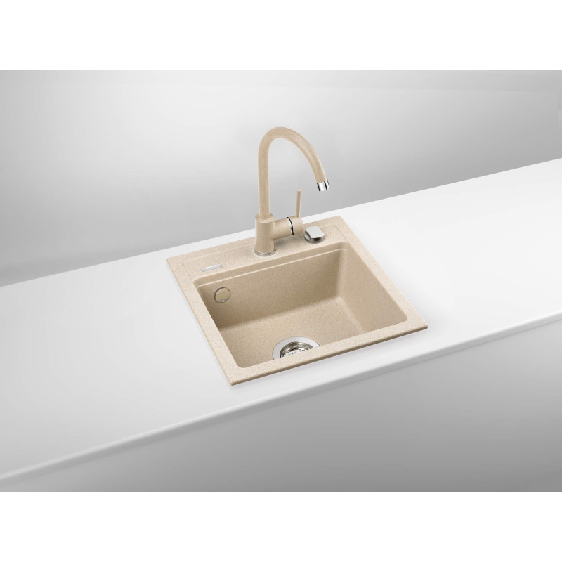 Deante Мийка кухонна Zorba, граніт, квадрат, без крила, 440х440х184мм, чаша - 1, накладна, пісок (ZQZ_7103)