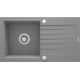 Deante Мийка кухонна Zorba, граніт, прямокутник, з крилом, 760х440х160мм, чаша - 1, накладна, металічний сірий (ZQZ_S113)