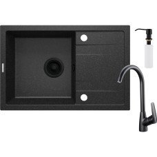 Deante Набір для кухні Corio, гранітна мийка ZQN_N113 + зміш. BMO_062M + дозатор ZZZ_000D, графіт (ZRCC2113)
