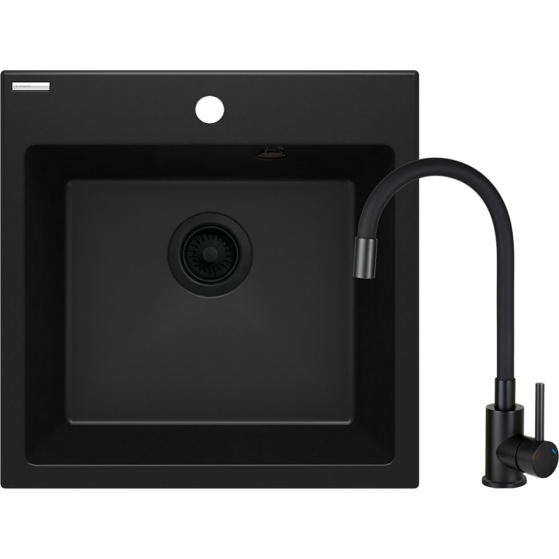 Deante Набір для кухні Evora, гранітна мийка ZQJ_X103 + зміш. BOC_X72M, чорний (ZQJNN103)