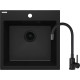 Deante Набір для кухні Evora, гранітна мийка ZQJ_X103 + зміш. BOC_X72M, чорний (ZQJNN103)
