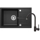 Deante Набір для кухні Leda, гранітна мийка ZRD_2113 + зміш. BEN_262M, графіт-хром (ZRDA2113)