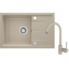 Deante Набір для кухні Leda, гранітна мийка ZRD_7113 + зміш. BEN_762M, пісок (ZRDA7113)
