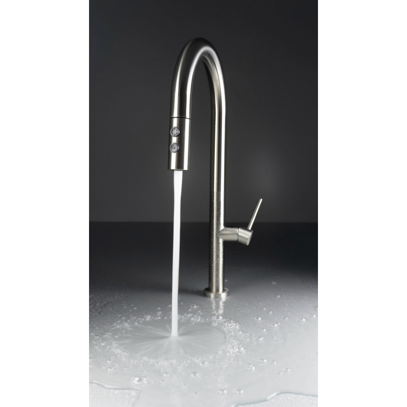 Deante Набір для кухні Olfato стальна мийка ZPO_010B + зміш. BQO_F72M, матова сталь (ZPOE010B)