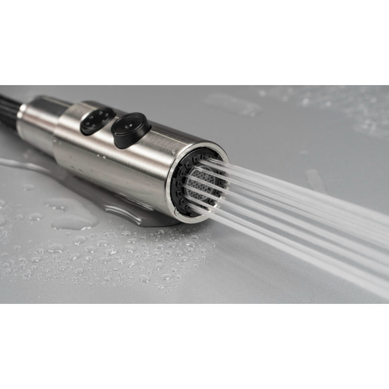 Deante Набір для кухні Olfato стальна мийка ZPO_010C + зміш. BQO_F72M, матова сталь (ZPOE010C)