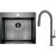 Deante Набір для кухні Olfato стальна мийка ZPO_D10B + зміш. BQO_D72M, титан (ZPOED10B)