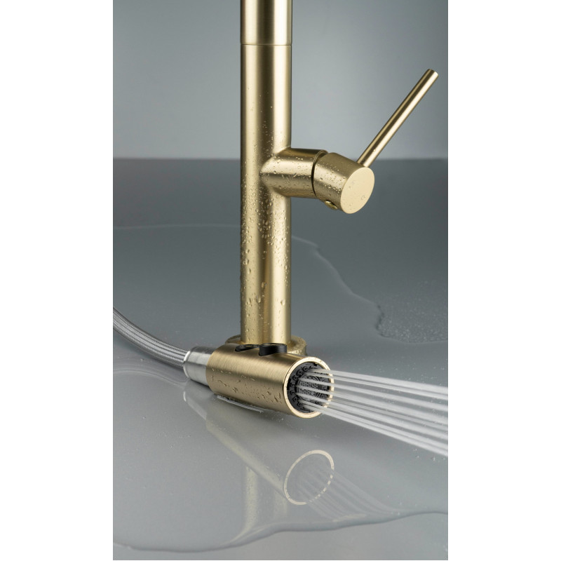 Deante Набір для кухні Olfato стальна мийка ZPO_R10B + зміш. BQO_R72M, брашоване золото (ZPOER10B)