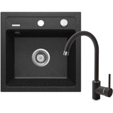 Deante Набір для кухні Zorba, гранітна мийка ZQZ_2103 + зміш. BEN_262M, графіт-хром (ZQZA2103)