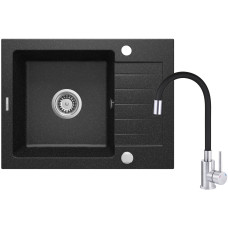 Deante Набір для кухні Zorba, гранітна мийка ZQZ_211A + зміш. BOC_X72M, графіт (ZQZC211A)