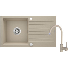 Deante Набір для кухні Zorba, гранітна мийка ZQZ_7113 + зміш. BEN_762M, пісок (ZQZV7113)
