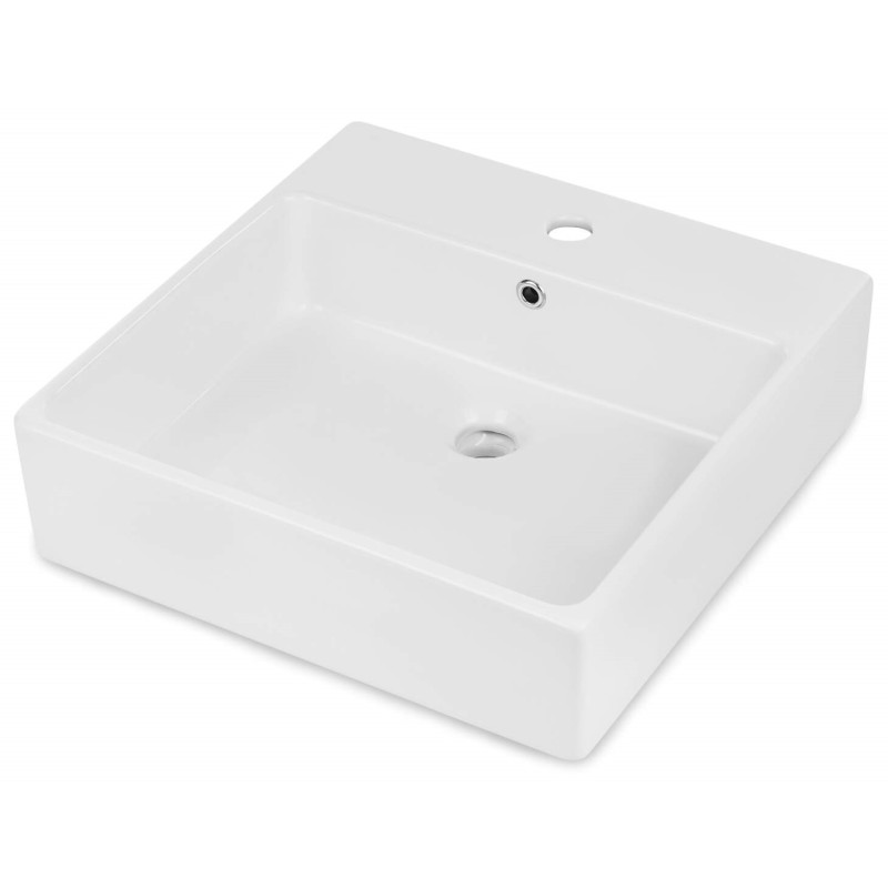 Deante Раковина Temisto кераміка, квадрат, без крила, 500х500х170мм, чаша - 1, накладна, білий (CDT_6U5S)