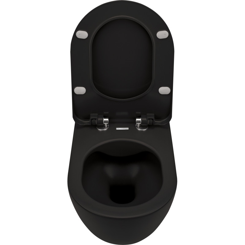 Deante Унітаз підвісний Peonia безобідковий, сидіння в комплекті, чорний (CDEDNZPW)