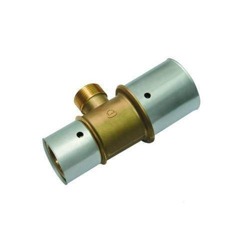 KAN-therm Тройник Press редукционный c пресс-кольцом с наружной резьбой 63xG1"x50 (1009259009)