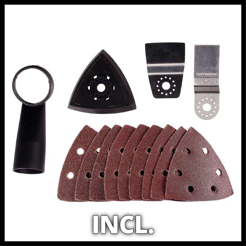 Einhell Багатофункціональний інструмент TC-MG 250 CE, 250Вт, 11000-20000об•хв, набір насадок, 1.02кг (4465185)