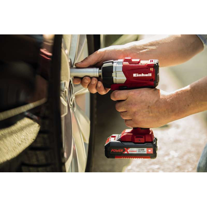 Einhell Гайкокрут ударний TP-CW 18 Li BL - Solo акум., PXC, 18В, 215 Нм, безщітк., квадрат, 1.1 кг (без АКБ і ЗП) (4510040)