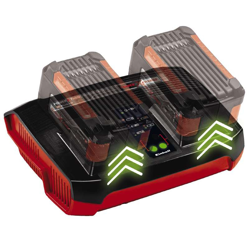 Einhell Комплект Power X-Change із двох акумуляторів 18V 4 Ah та подвійного зарядного пристрою (4512112)
