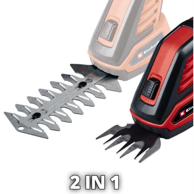 Einhell Ножиці для трави акумуляторні GC-CG 3,6/70 Li WT, 3.6В 2 Аг, 70/110мм, крок різу 8мм, 0.8кг (3410365)