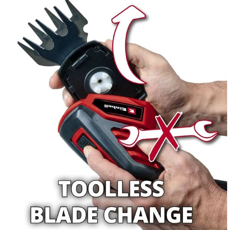 Einhell Ножиці для трави акумуляторні GC-CG 3,6/70 Li WT, 3.6В 2 Аг, 70/110мм, крок різу 8мм, 0.8кг (3410365)