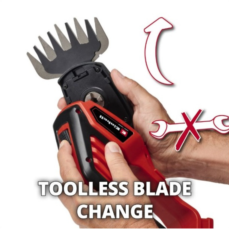 Einhell Ножиці для трави GE-CG 18/100 Li-Solo, PXC, акум., 100мм, 1.06кг (без АКБ та ЗП) (3410313)