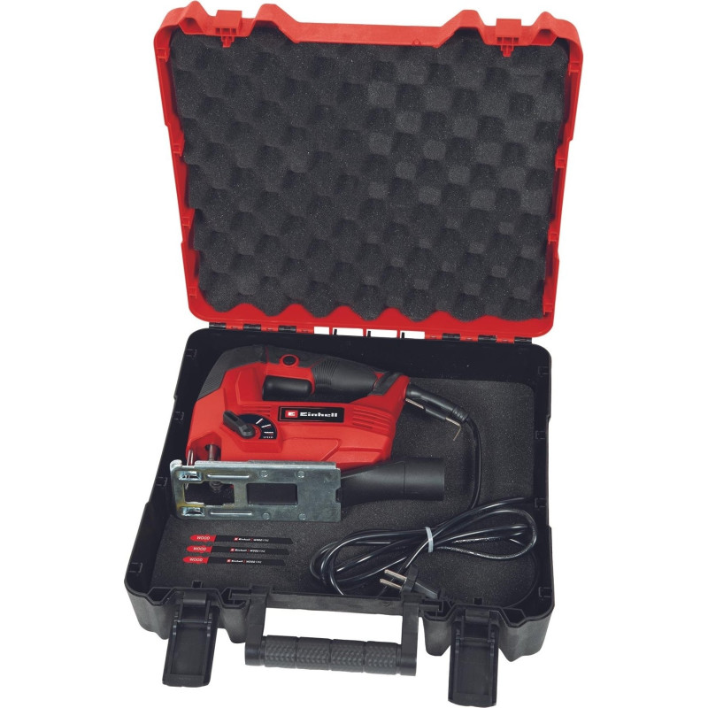 Einhell Лобзик електричний TC-JS 80/1 Kit, 550Вт, 1000-3000об•хв, в комплекті 3 полотна, кейс, 1.86кг (4321157)