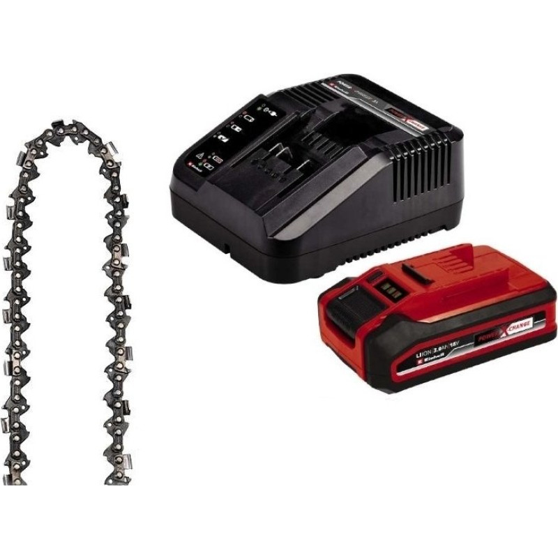Einhell Пила ланцюгова акумуляторна GE-LC 18/25 Li Set, PXC, 18В, шина 25см, 4.3м/с, акум. 3,0Ah і зарядний пристрій, додатковий ланцюг, 3.6кг (4501777)