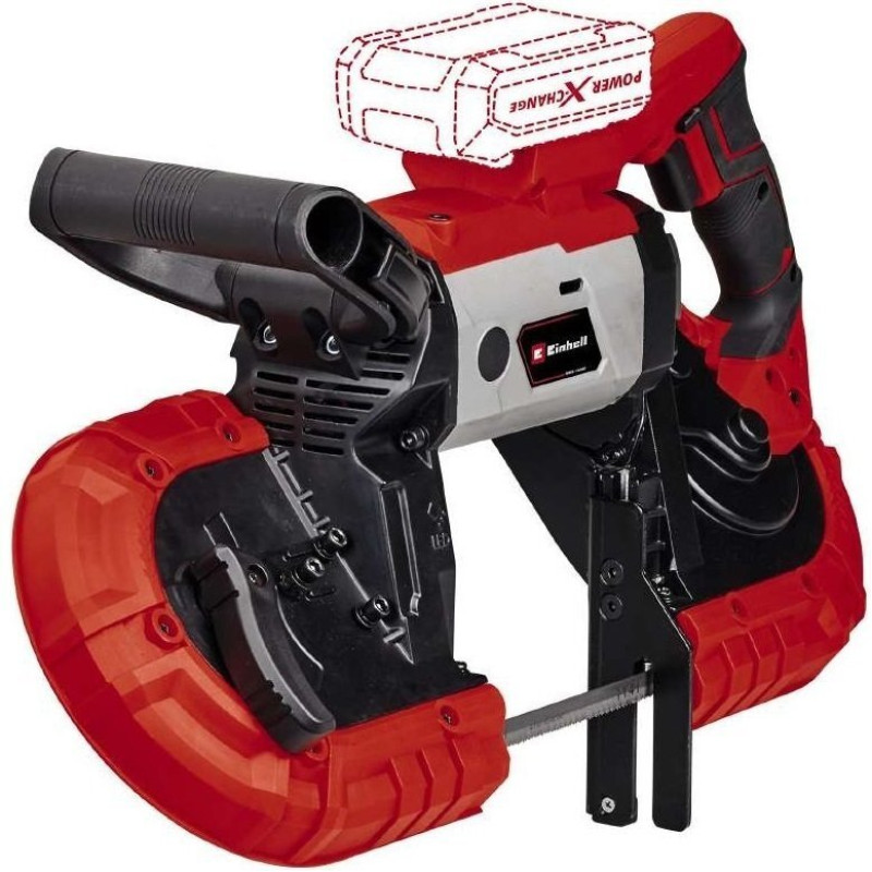Einhell Пила стрічкова акумуляторна TE-MB 18/127LI - Solo, PXC 18В, 120м•хв, 115/127мм, 2 стрічки по металу 1141х13х0.65мм, LED, 5.5кг, без АКБ і ЗП (4504216)